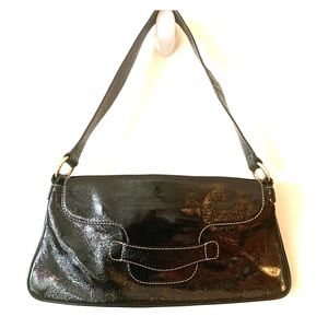 Talbots Black Patent Leather Handbag Small